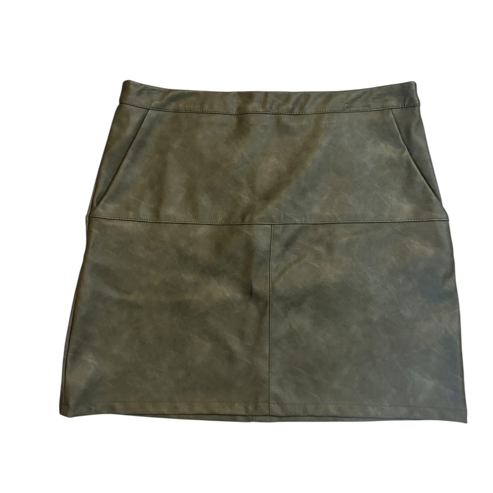 Shinestar Olive Green mini Women's Skirt size large new - Picture 2 of 6